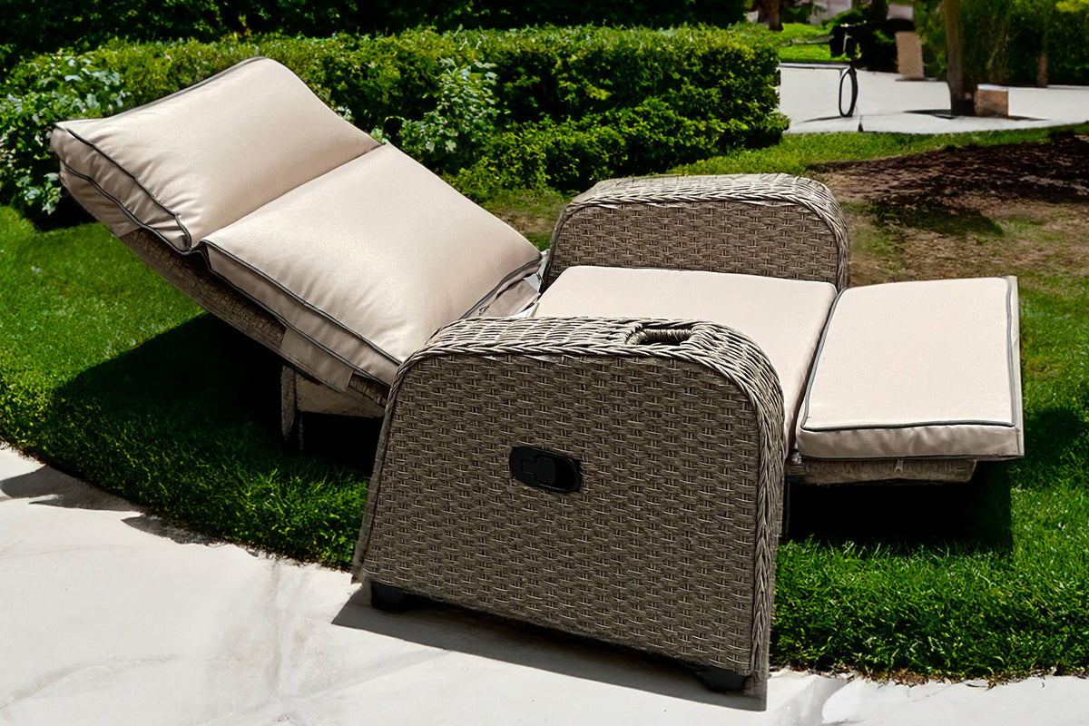 Reclining Garden Chairs Best Price Rattan Sun Lounger RATTAN