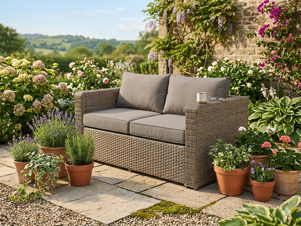RATTAN RAISING TABLE WICKER CONSERVATORY OUTDOOR GARDEN FURNITURE CORNER COFFEE TABLE DINING BEIGE