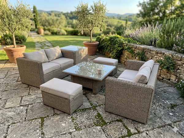 RATTAN RAISING TABLE WICKER CONSERVATORY OUTDOOR GARDEN FURNITURE CORNER COFFEE TABLE DINING BEIGE