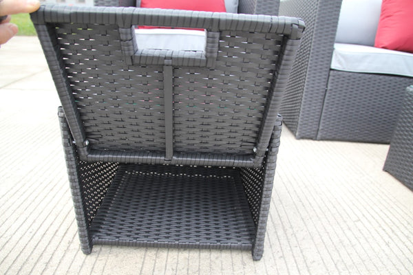 NEW RATTAN WICKER CONSERVATORY OUTDOOR GARDEN FURNITURE SET CORNER SOFA TABLE