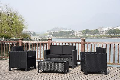 NEW TWIN SOFA SINGLE  RATTAN WICKER CONSERVATORY OUTDOOR GARDEN FURNITURE SET