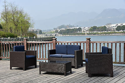 NEW TWIN SOFA SINGLE  RATTAN WICKER CONSERVATORY OUTDOOR GARDEN FURNITURE SET