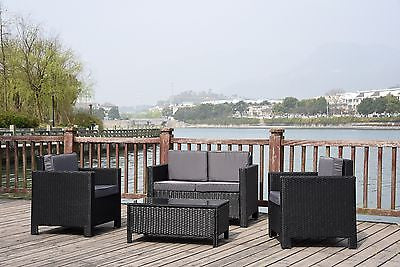 NEW TWIN SOFA SINGLE  RATTAN WICKER CONSERVATORY OUTDOOR GARDEN FURNITURE SET