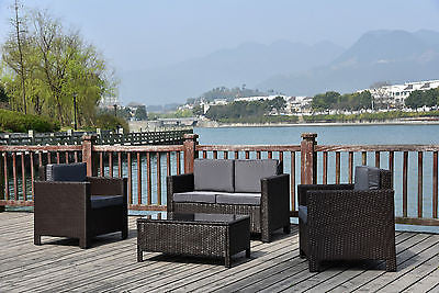 NEW TWIN SOFA SINGLE  RATTAN WICKER CONSERVATORY OUTDOOR GARDEN FURNITURE SET