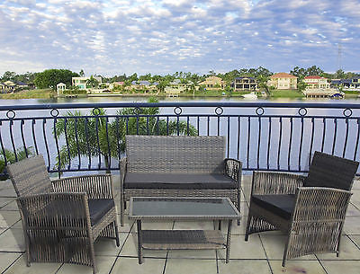 NEW RATTAN GARDEN WICKER OUTDOOR CONSERVATORY FURNITURE TABLE AND CHAIRS SET**