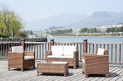 NEW TWIN SOFA SINGLE  RATTAN WICKER CONSERVATORY OUTDOOR GARDEN FURNITURE SET