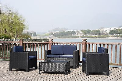 NEW TWIN SOFA SINGLE  RATTAN WICKER CONSERVATORY OUTDOOR GARDEN FURNITURE SET