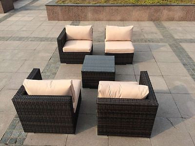 NEW RATTAN WICKER CONSERVATORY OUTDOOR GARDEN FURNITURE SET CORNER SOFA TABLE