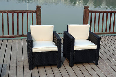 NEW SINGLE CHAIRS RATTAN WICKER CONSERVATORY OUTDOOR GARDEN FURNITURE SET