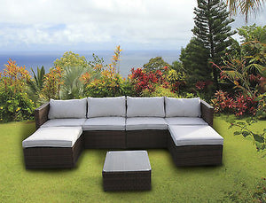 NEW RATTAN WICKER CONSERVATORY OUTDOOR GARDEN FURNITURE SET CORNER SOFA TABLE