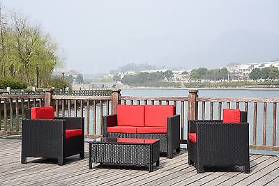 NEW TWIN SOFA SINGLE  RATTAN WICKER CONSERVATORY OUTDOOR GARDEN FURNITURE SET