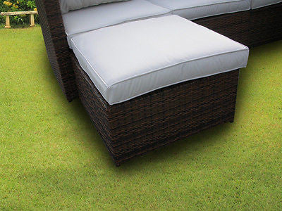 NEW RATTAN WICKER CONSERVATORY OUTDOOR GARDEN FURNITURE SET CORNER SOFA TABLE