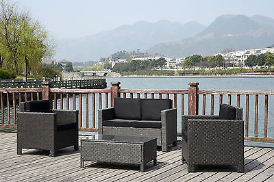 NEW TWIN SOFA SINGLE  RATTAN WICKER CONSERVATORY OUTDOOR GARDEN FURNITURE SET