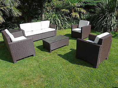 NEW RATTAN WICKER CONSERVATORY OUTDOOR GARDEN FURNITURE SET