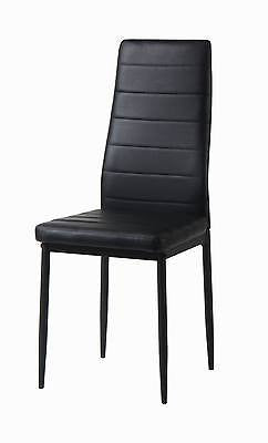 NEW GLASS DINING KITCHEN TABLE SET FAUX LEATHER 4/6 CHAIRS FURNITURE BLACK