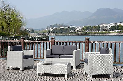 NEW TWIN SOFA SINGLE  RATTAN WICKER CONSERVATORY OUTDOOR GARDEN FURNITURE SET