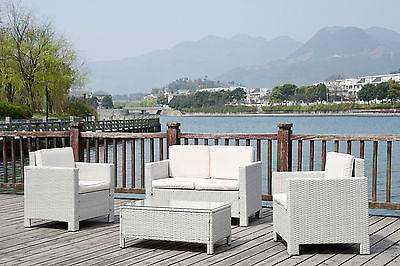 NEW TWIN SOFA SINGLE  RATTAN WICKER CONSERVATORY OUTDOOR GARDEN FURNITURE SET