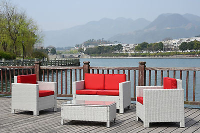 NEW TWIN SOFA SINGLE  RATTAN WICKER CONSERVATORY OUTDOOR GARDEN FURNITURE SET