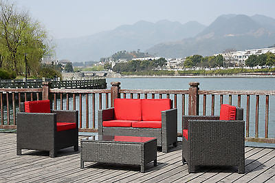 NEW TWIN SOFA SINGLE  RATTAN WICKER CONSERVATORY OUTDOOR GARDEN FURNITURE SET