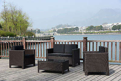 NEW TWIN SOFA SINGLE  RATTAN WICKER CONSERVATORY OUTDOOR GARDEN FURNITURE SET