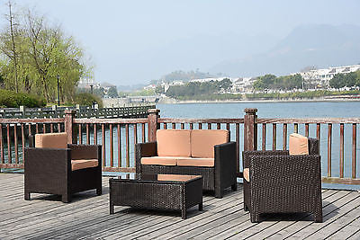 NEW TWIN SOFA SINGLE  RATTAN WICKER CONSERVATORY OUTDOOR GARDEN FURNITURE SET