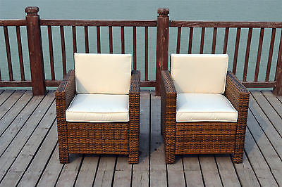 NEW SINGLE CHAIRS RATTAN WICKER CONSERVATORY OUTDOOR GARDEN FURNITURE SET