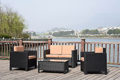 NEW TWIN SOFA SINGLE  RATTAN WICKER CONSERVATORY OUTDOOR GARDEN FURNITURE SET