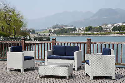 NEW TWIN SOFA SINGLE  RATTAN WICKER CONSERVATORY OUTDOOR GARDEN FURNITURE SET