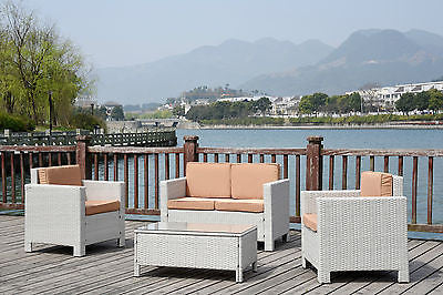 NEW TWIN SOFA SINGLE  RATTAN WICKER CONSERVATORY OUTDOOR GARDEN FURNITURE SET