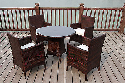 NEW BISTRO 2-4-6 SEATER RATTAN WICKER DINING OUTDOOR GARDEN FURNITURE SET