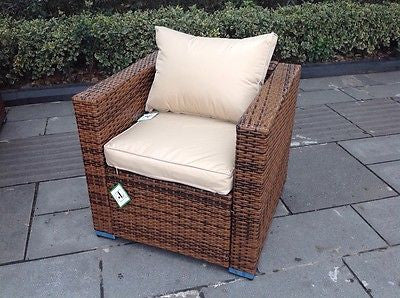 NEW RATTAN WICKER CONSERVATORY OUTDOOR GARDEN FURNITURE SET CORNER SOFA TABLE