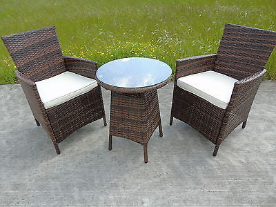NEW BISTRO 2-4-6 SEATER RATTAN WICKER DINING OUTDOOR GARDEN FURNITURE SET