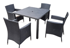 RATTAN WICKER CONSERVATORY OUTDOOR GARDEN FURNITURE PATIO CUBE TABLE CHAIR SET 4