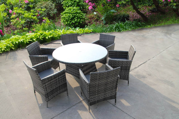 NEW BISTRO 2-4-6 SEATER RATTAN WICKER DINING OUTDOOR GARDEN FURNITURE SET