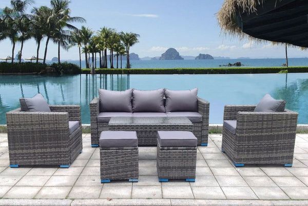 NEW RATTAN GARDEN WICKER OUTDOOR CONSERVATORY CORNER SOFA FURNITURE SET