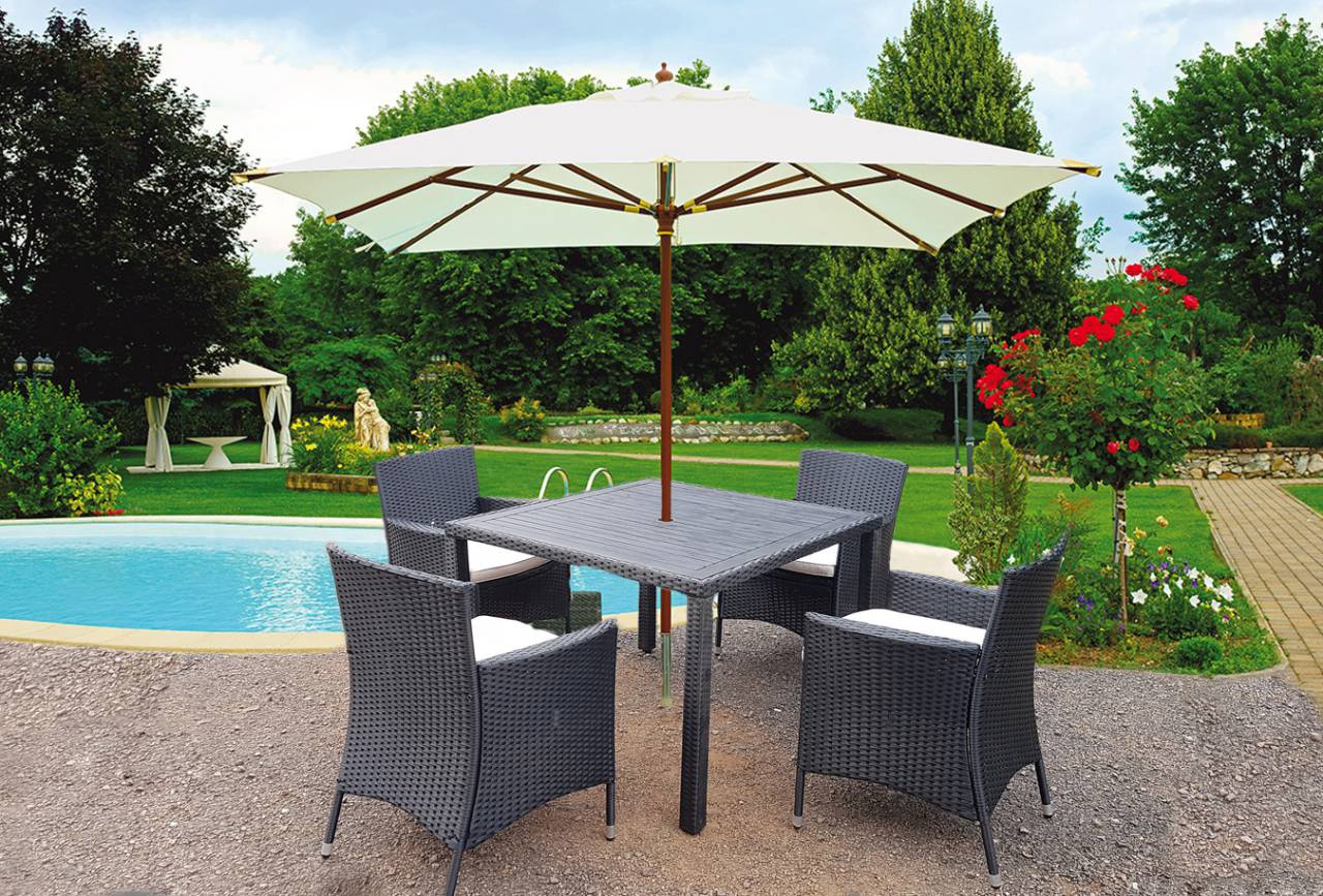 RATTAN WICKER CONSERVATORY OUTDOOR GARDEN FURNITURE PATIO CUBE TABLE CHAIR SET 4