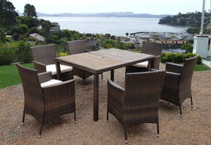 RATTAN WICKER CONSERVATORY OUTDOOR GARDEN FURNITURE PATIO CUBE TABLE CHAIR SET 4/6/8 seater