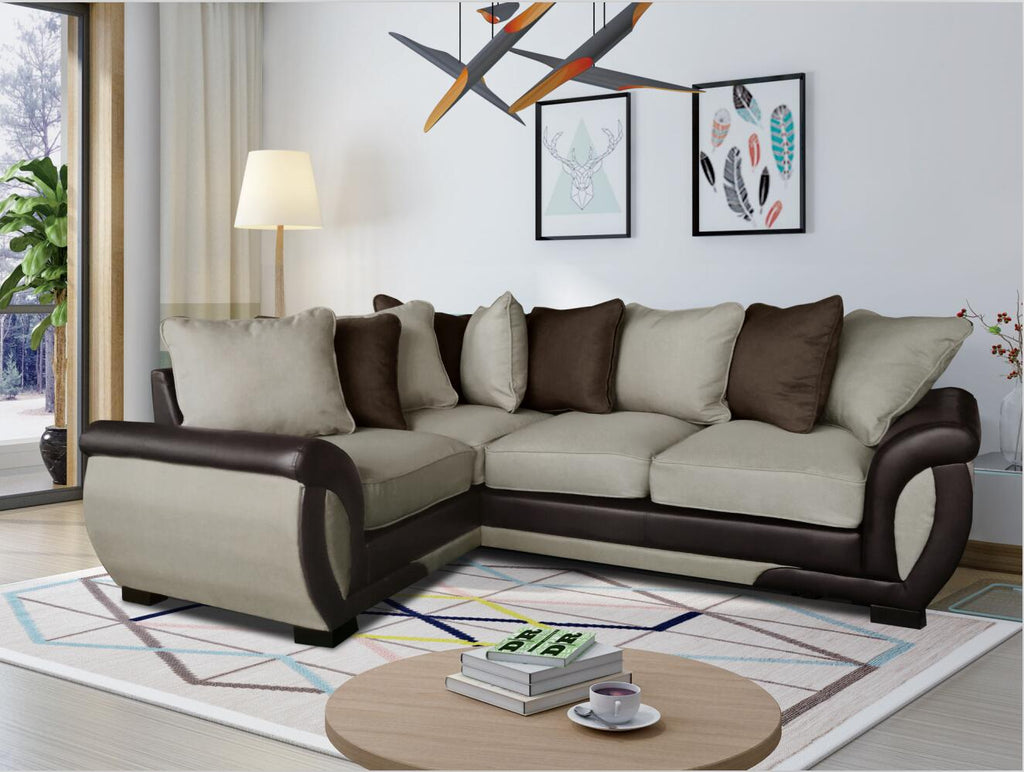 Corner Sofa Suites Settee Light Brown