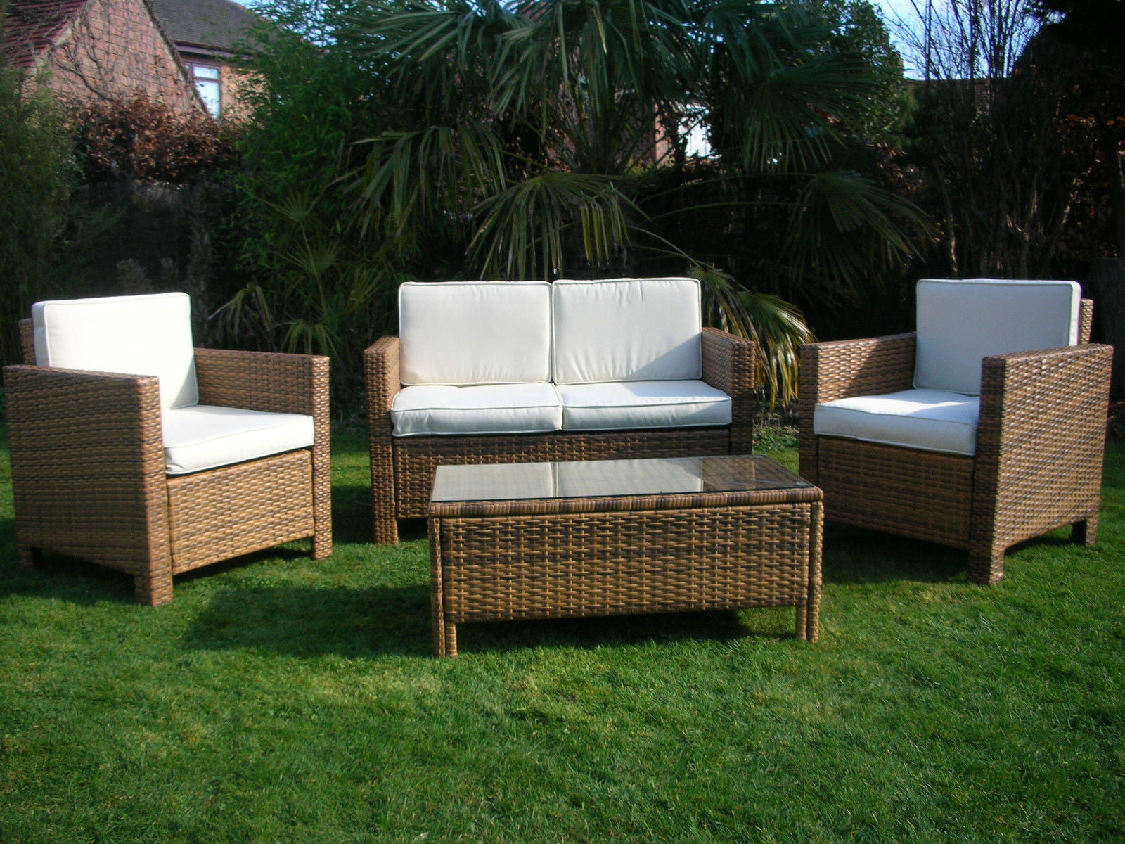 RATTAN WICKER OUTDOOR GARDEN FURNITURE SET