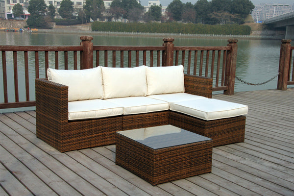 RATTAN WICKER OUTDOOR GARDEN FURNITURE SET