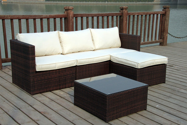 RATTAN WICKER OUTDOOR GARDEN FURNITURE SET