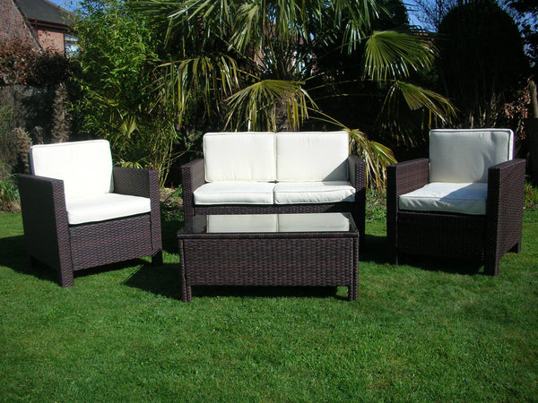 RATTAN WICKER OUTDOOR GARDEN FURNITURE SET