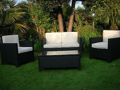 NEW RATTAN GARDEN WICKER OUTDOOR CONSERVATORY FURNITURE TABLE AND CHAIRS SET**