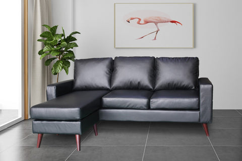 CORNER SOFA SUITES SETTEE BLACK SEATER ARMCHAIR FAUX LEATHER CHAIR