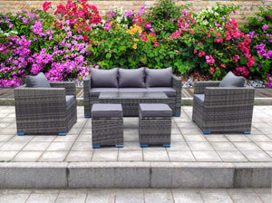 NEW RATTAN GARDEN WICKER OUTDOOR CONSERVATORY CORNER SOFA FURNITURE SET