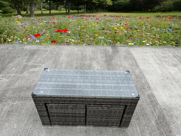 RATTAN WICKER GARDEN OUTDOOR 3 THREE SEATER SOFA FURNITURE PATIO DINING SET GREY