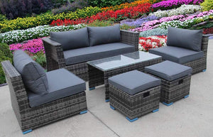 NEW RATTAN WICKER CONSERVATORY OUTDOOR GARDEN FURNITURE SET CUBE SOFA TABLE