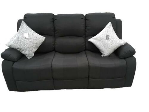 RECLINER LAZYBOY SINGLE CHAIR BLACK SOFA SUITES SETTEE GREY FABRIC 3 2 1 SEATER