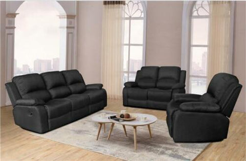 RECLINER LAZYBOY SINGLE CHAIR BLACK SOFA SUITES SETTEE GREY FABRIC 3 2 1 SEATER