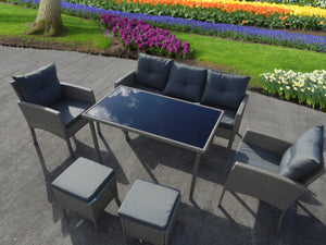 RATTAN WICKER CONSERVATORY OUTDOOR GARDEN FURNITURE DINING SET CORNER SOFA TABLE